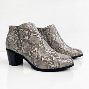 Cloudwalkers Women Ankle Booties Boots Sz 8.5W Python Snakeskin Cushioned